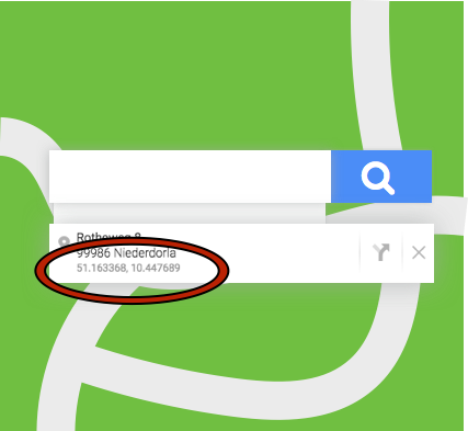 Lat und Long mit Google Maps ermitteln
